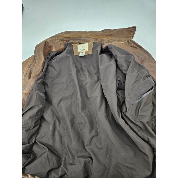 Faconnable Jeans Brown Calfskin Leather Bomber Jacket Mens XL - Picture 5 of 7